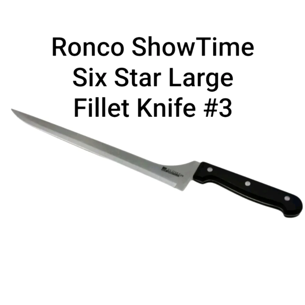 NWT Ronco Showtime 6 Star #3 Stainless Steel Kitchen Black Fillet Knife Cutlery